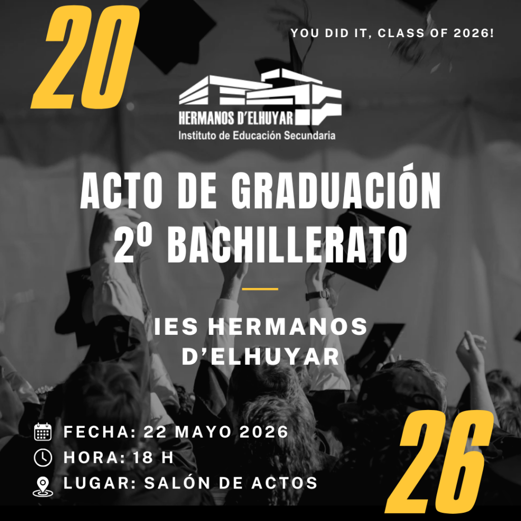 Graduación 2º bachillerato 2026 IES D’Elhuyar (Post de Instagram)
